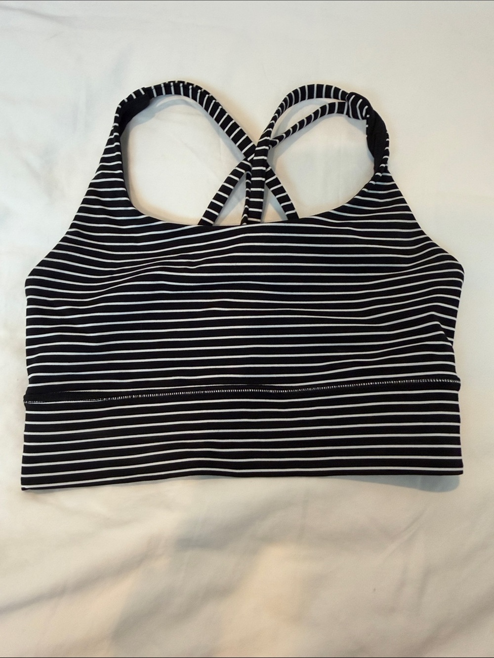 Lululemon Long Line Energy Bra- black and white striped
